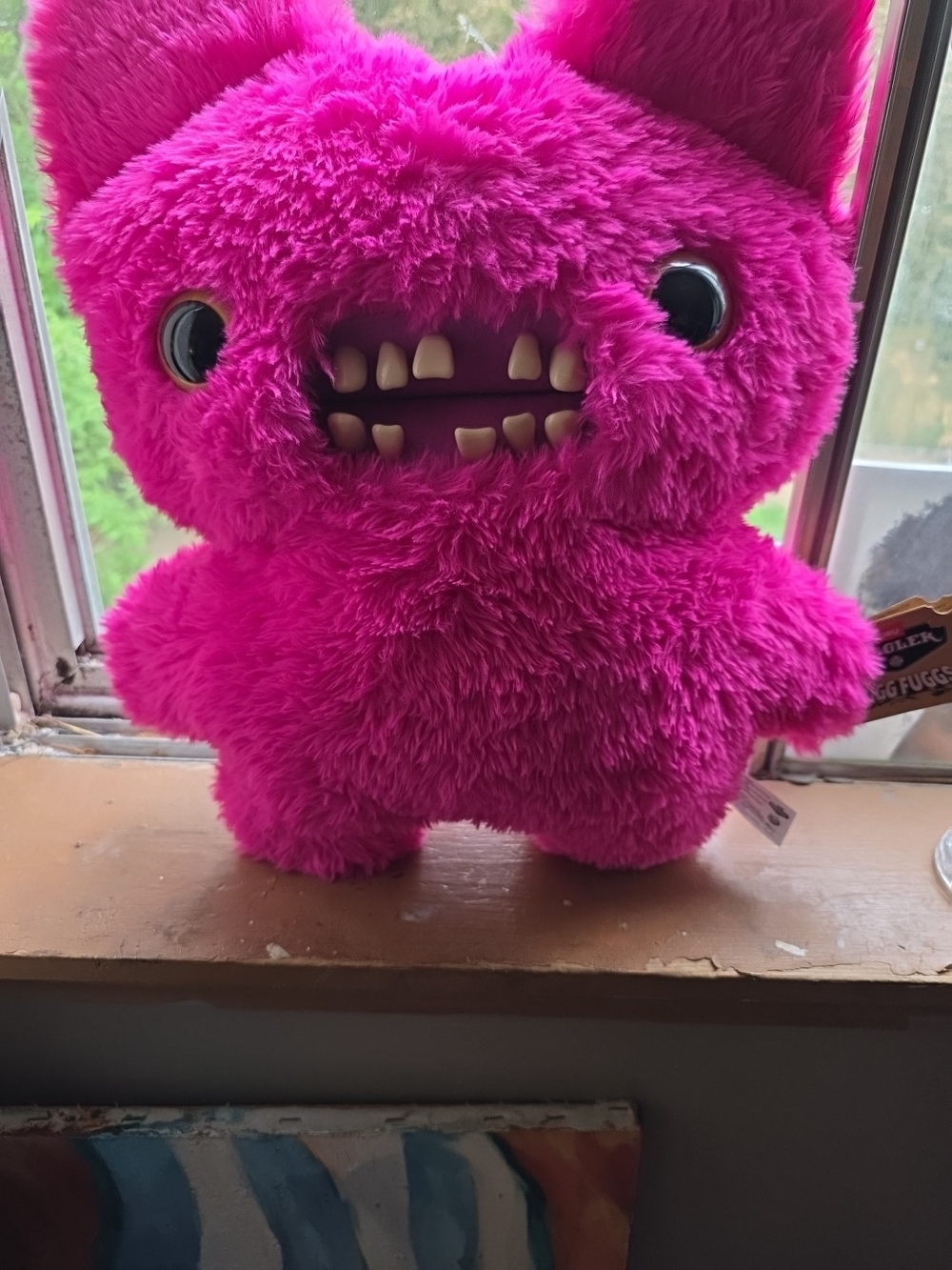 Big Fugh  By Zura Plush Pink Fuzzy Monster Stuffed Toy - Soft Cuddly Character